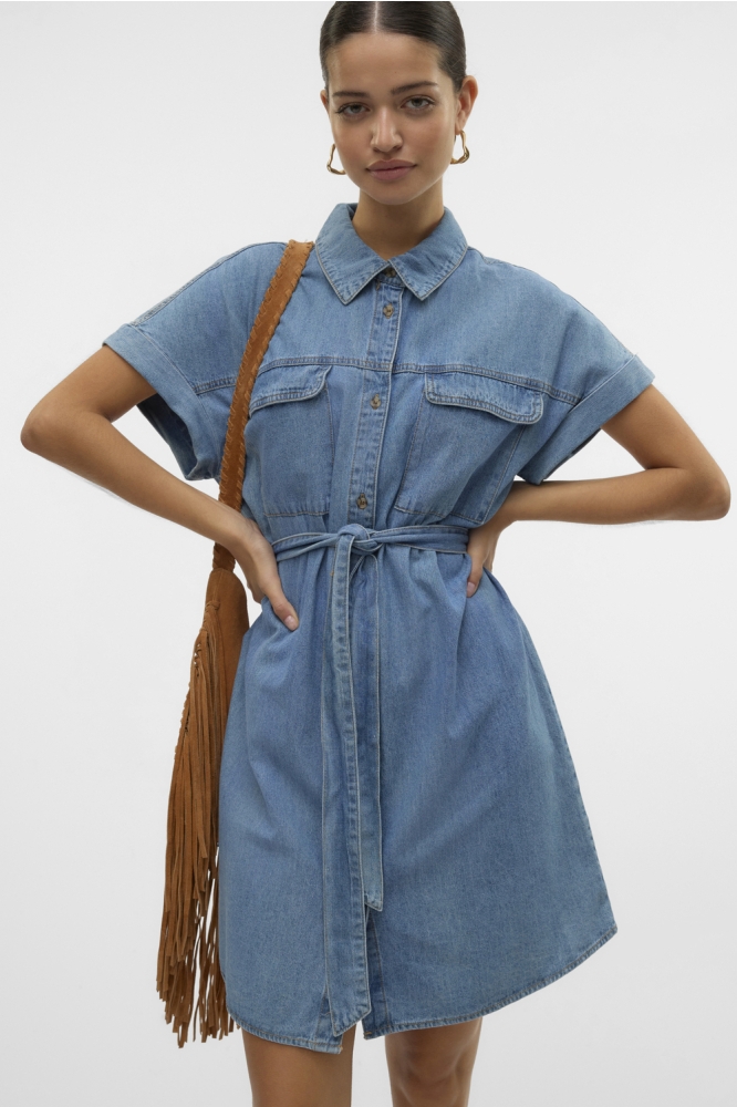 VMNOTUS SS SHORT DENIM DRESS YO371 10328263 MEDIUM BLUE DENIM